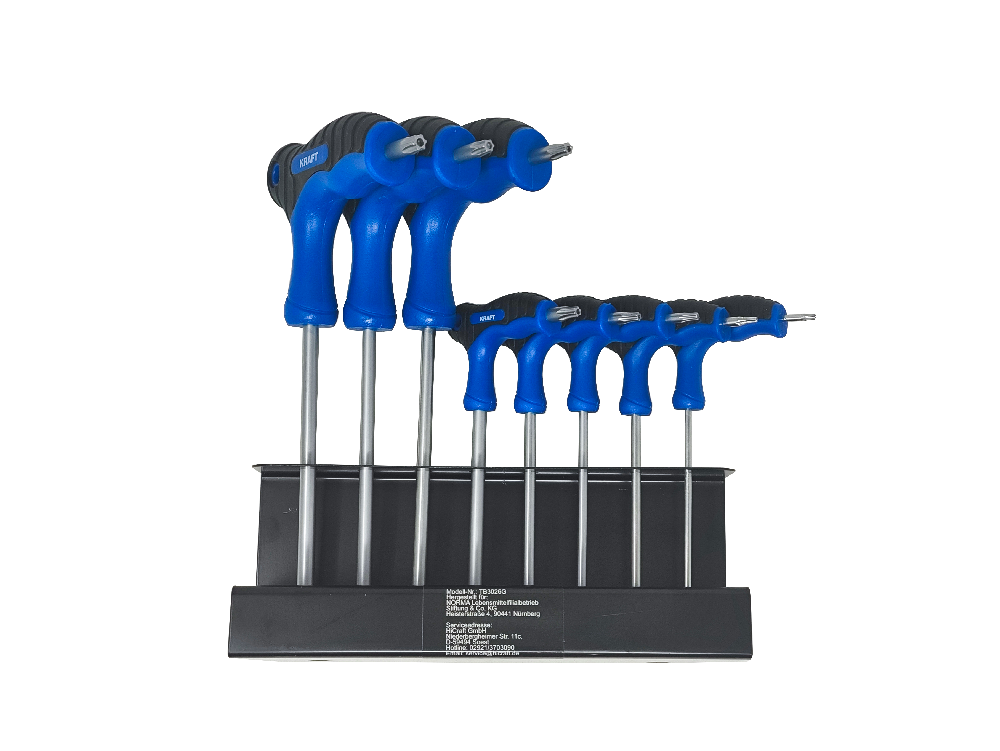 KRAFT WERKZEUGE Innensechskantschlüssel – Set 8 tlg. blau