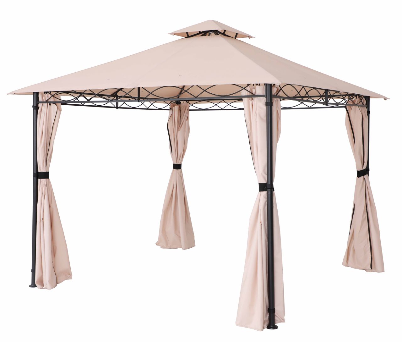 CHILLROI Pavillon Nicosia mit Stahl und Polyester ca. 295 x 295 x 272 cm in creme