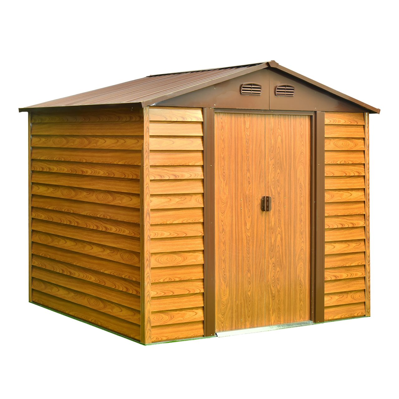 GreenYard Metallgerätehaus „Sherwood“, ca. 236 x 195 x 209 cm – Braun