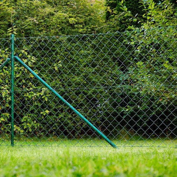 4059306117758-2 POWERTEC GARDEN Maschendrahtzaun Komplett – Set L15m x H150cm – Grün