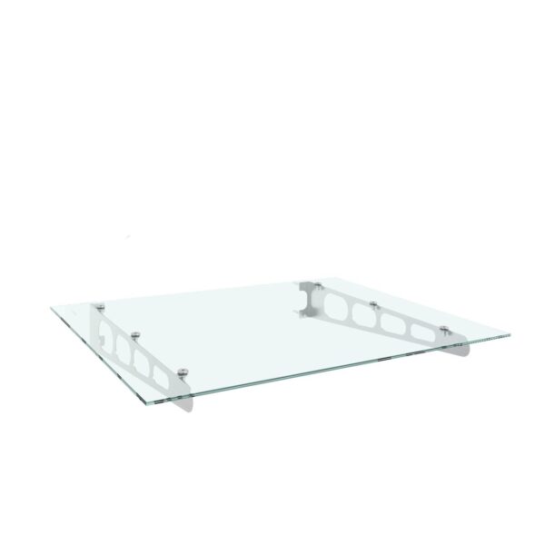 4059306117970-1 GreenYard Edelstahl – Vordach Estrella, ca. 150 x 90 cm – Edelstahl/Klarglas