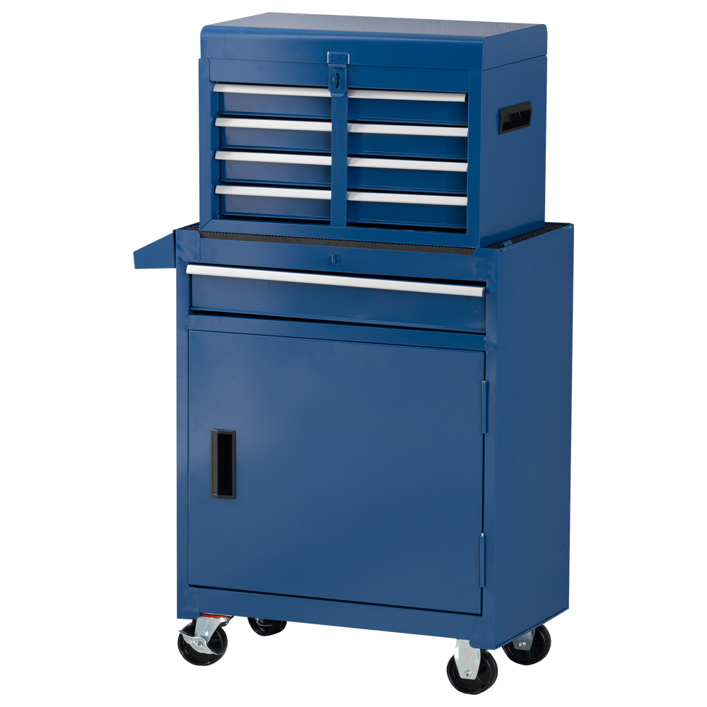 Tech-Craft 2 in 1 Werkstattwagen, 5 Schubladen – Blau