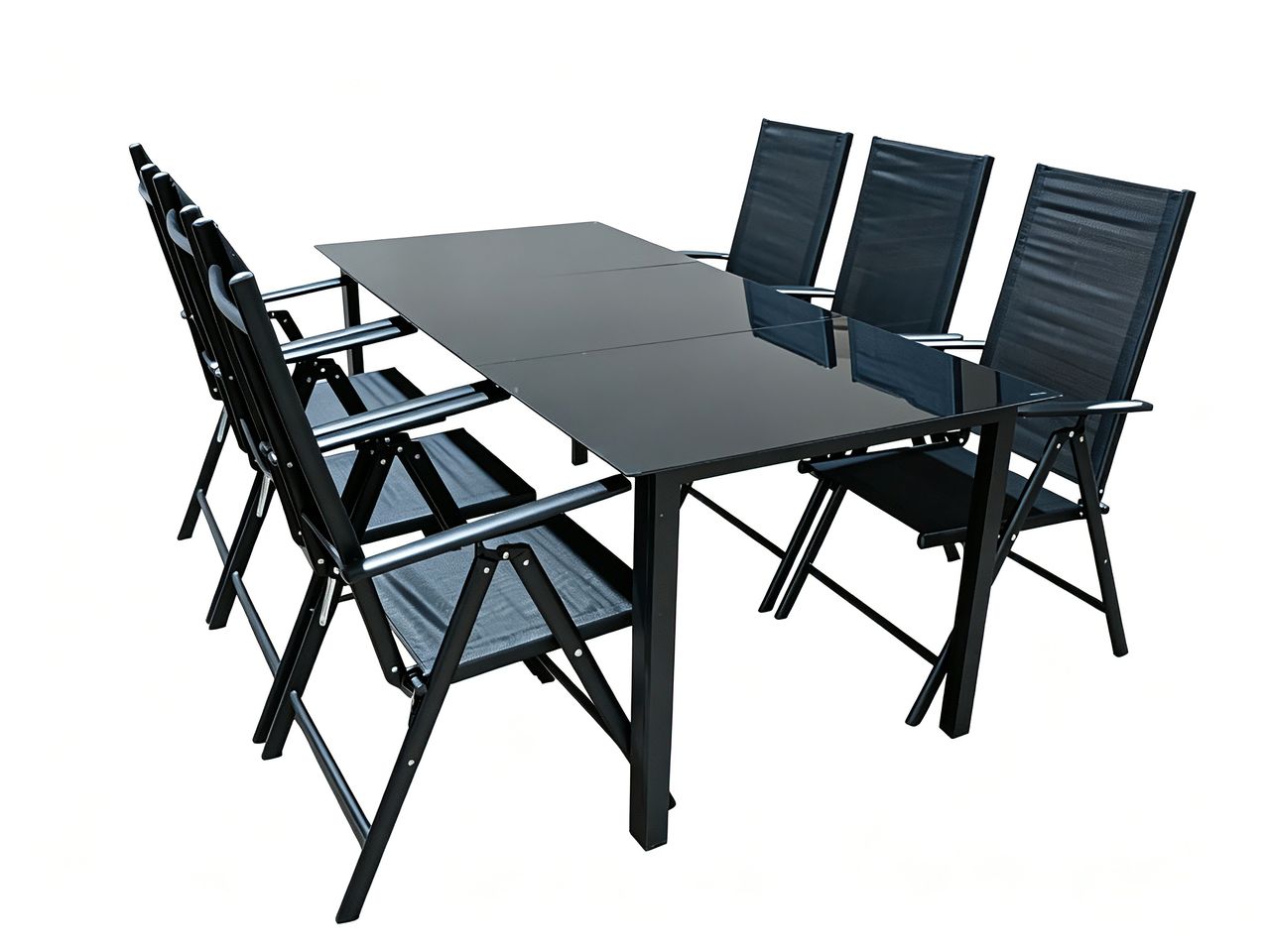 CHILLROI Aluminium – Sitzgruppe 7tlg. klappbar – Anthrazit