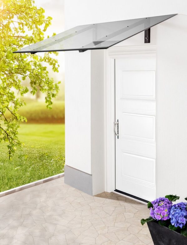 HC Home & Living Pultvordach mit Polycarbonatplatte Dany aus Aluminium & PC, ca. 150 x 98 x 34, 5 cm