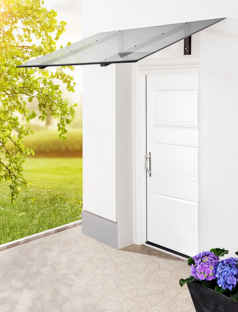 HC Home & Living Pultvordach mit Polycarbonatplatte Dany aus Aluminium & PC, ca. 150 x 98 x 34, 5 cm