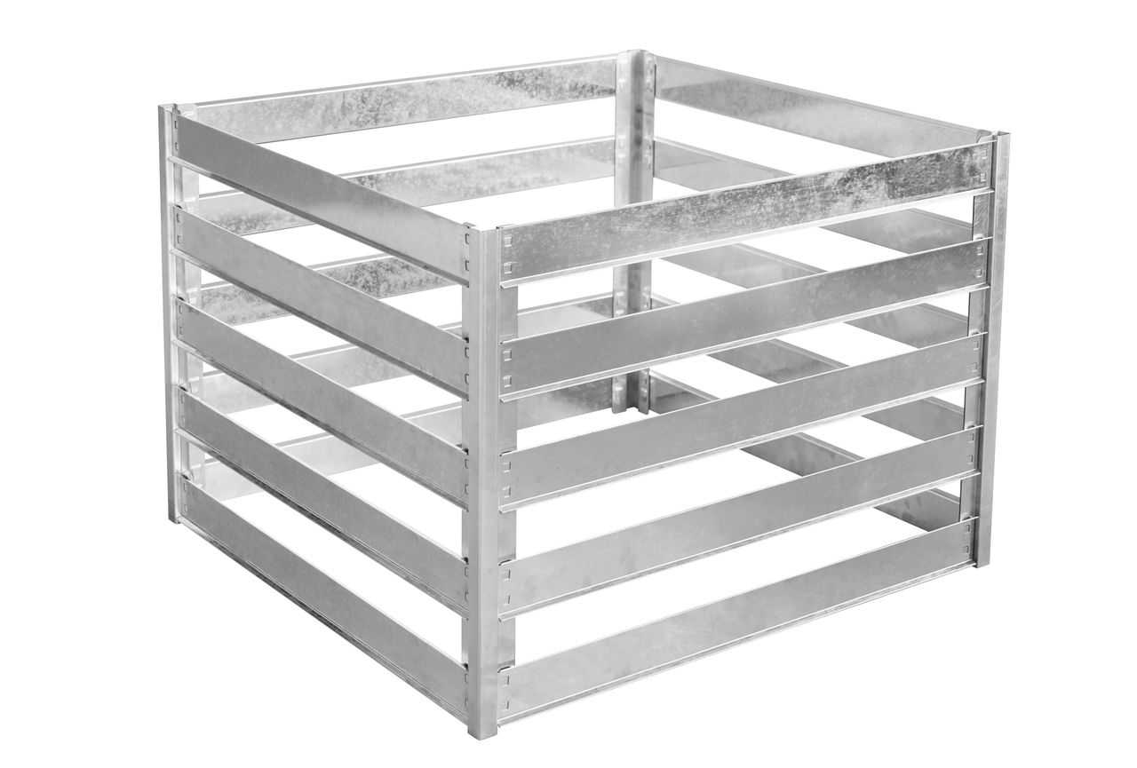 CHILLROI Komposter aus Stahl, ca. 88 x 86 x 62 cm – Silber