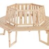 Hardin 1fachgut Baumbank 6 – Eckig & 360° aus Tannenholz, ca. 205 x 178 x 90 cm