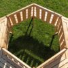 Hardin 1fachgut Baumbank 6 – Eckig & 360° aus Tannenholz, ca. 205 x 178 x 90 cm