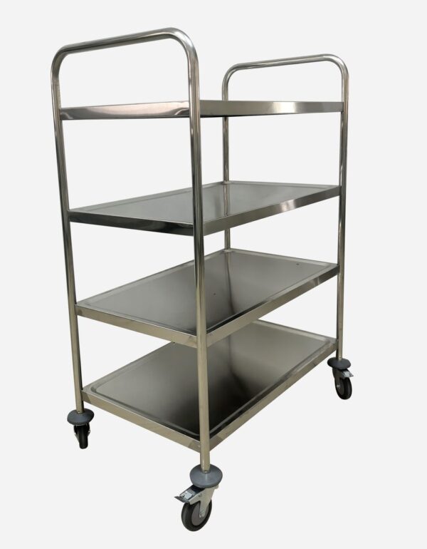 _cuva Better Home Servierwagen mit 4 Böden & 4 Rollen aus Edelstahl, ca. 95 x 50 x 117 cm