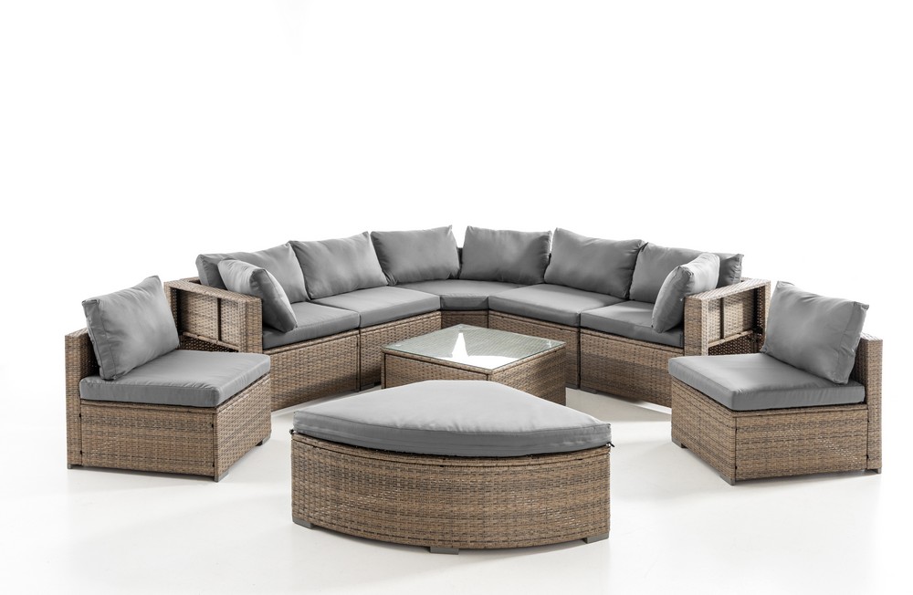 Hardin 1fachgut Multifunktionale Lounge – Sitzgruppe RIVIERA mit Auflagen & Tisch mit Aufbewahrung