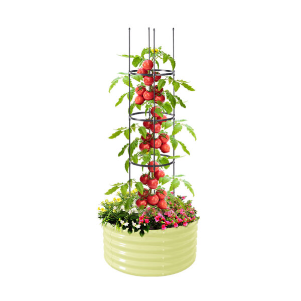 4059306122660-1 Hardin 1fachgut Design – Pflanzkübel mit Rankhilfe für Tomatenpflanzen, ca. ⌀ 60 x 30 cm – Weiß