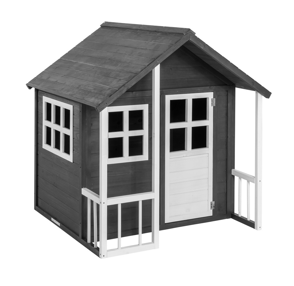 Hardin 1fachgut Kinderspielhaus aus Tannenholz, ca. 131 x 115, 5 x 136 cm – Grau/Weiß