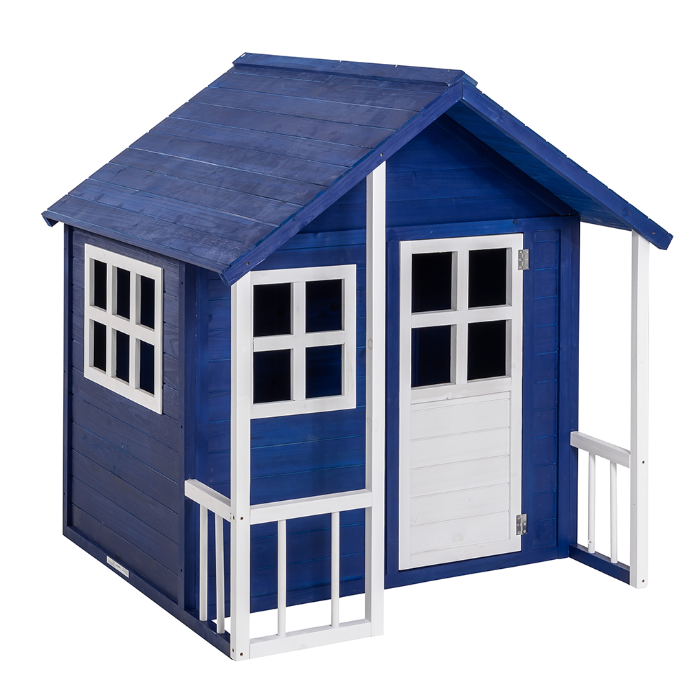 Hardin 1fachgut Kinderspielhaus aus Tannenholz, ca. 131 x 115, 5 x 136 cm – Blau/Weiß