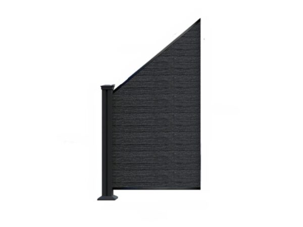 Hardin 1fachgut WPC – Sichtschutzzaun CORTADO V2 – 1x Schrägelement Links – Schwarz
