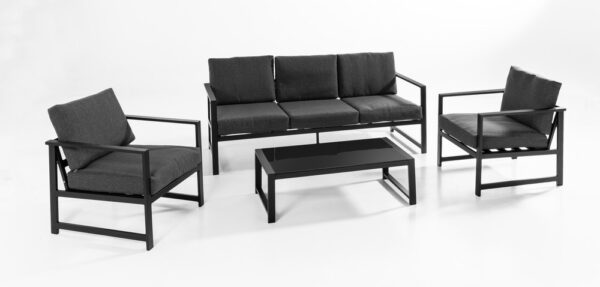 GreenYard 14tlg. Alu – Lounge Ecklounge SANTIAGO inkl. Polsterauflagen – Anthrazit