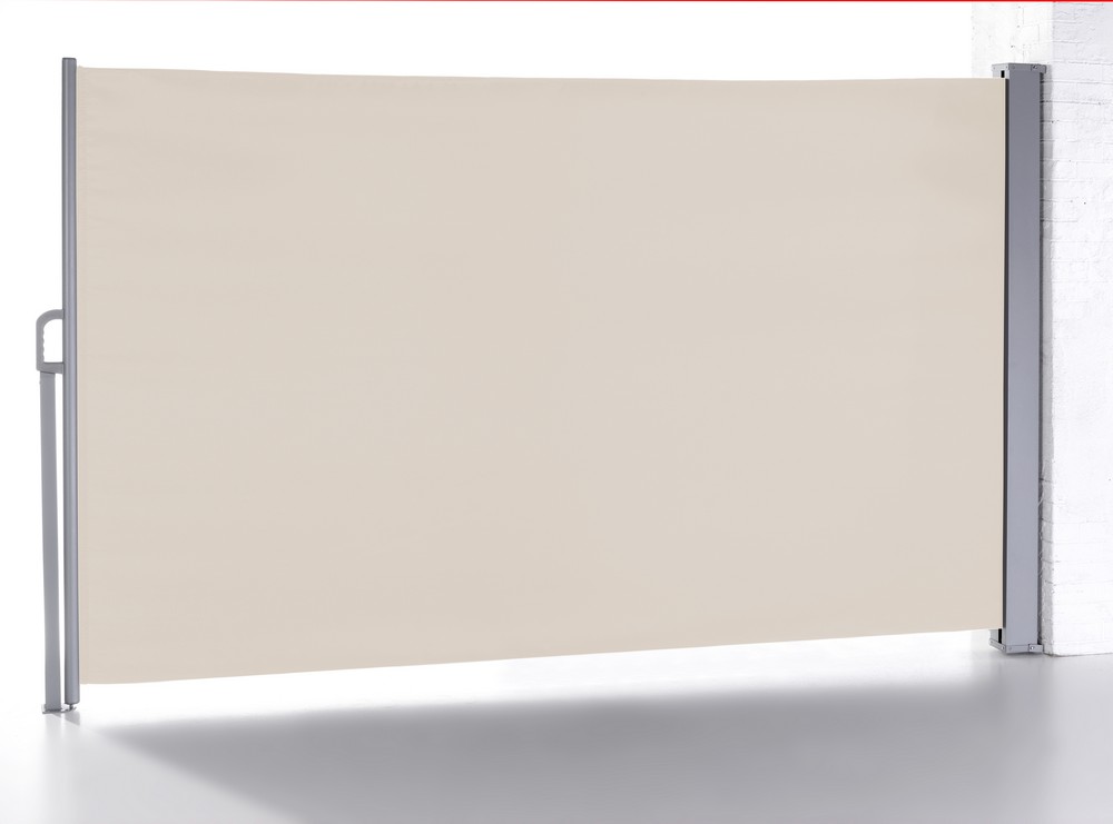 GreenYard Seitenmarkise Balkonmarkise mit Sichtschutz aus Aluminium, ca. 4, 5 x 1, 6 m – Beige
