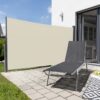 GreenYard Seitenmarkise Balkonmarkise mit Sichtschutz aus Aluminium, ca. 4, 5 x 1, 6 m – Beige