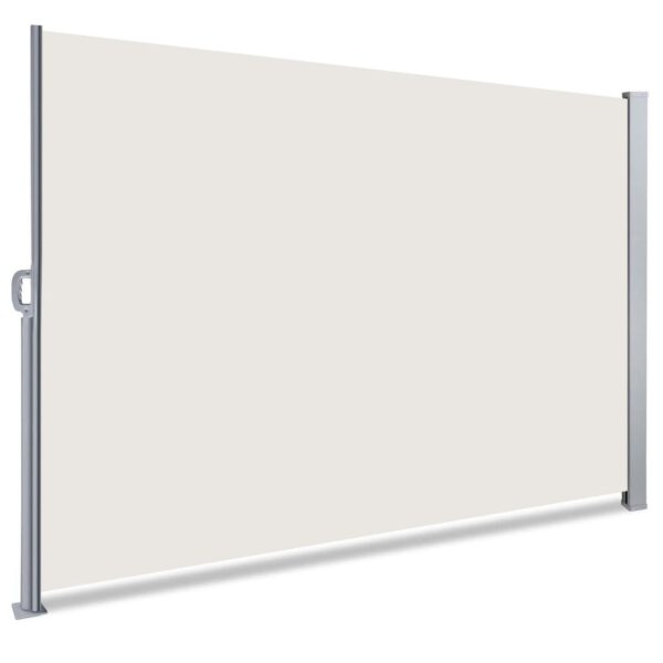 GreenYard Seitenmarkise Balkonmarkise mit Sichtschutz aus Aluminium, ca. 4, 5 x 1, 6 m – Beige