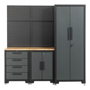 HC Tools Garagenschrank 4 tlg. 195x 47x 193cm schwarz