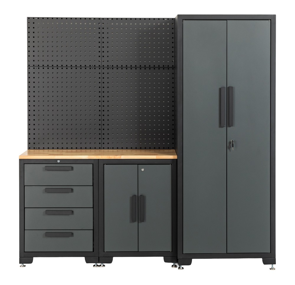 HC Tools Garagenschrank 4 tlg. 195x 47x 193cm schwarz