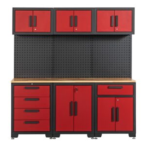 HC Tools Garagenschrank 7 tlg. 180x 42x 183 cm schwarz