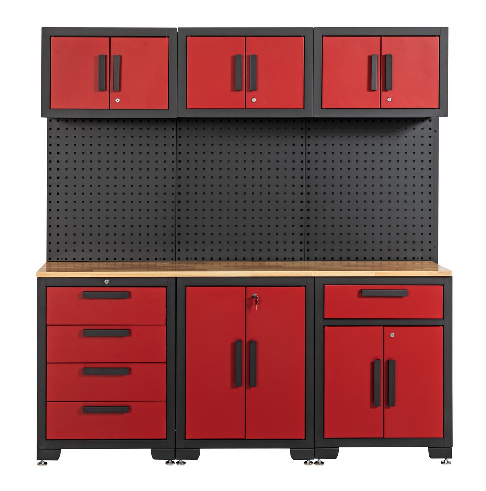 HC Tools Garagenschrank 7 tlg. 180x 42x 183 cm schwarz