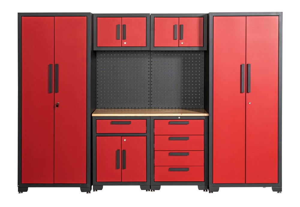 HC Tools Garagenschrank 7 tlg. 270x 47 x 193cm, rot