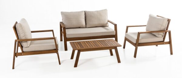 Prestige Home Living Outdoor 11tlg. Outdoor – Sitzgruppe BERG aus Akazienholz – Braun
