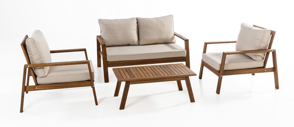 Prestige Home Living Outdoor 11tlg. Outdoor – Sitzgruppe BERG aus Akazienholz – Braun