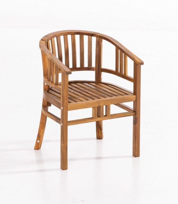 Prestige Home Living Outdoor Gartenstuhl aus Holz abgerundet, ca. 59, 5 x 61 x 79 cm – Braun