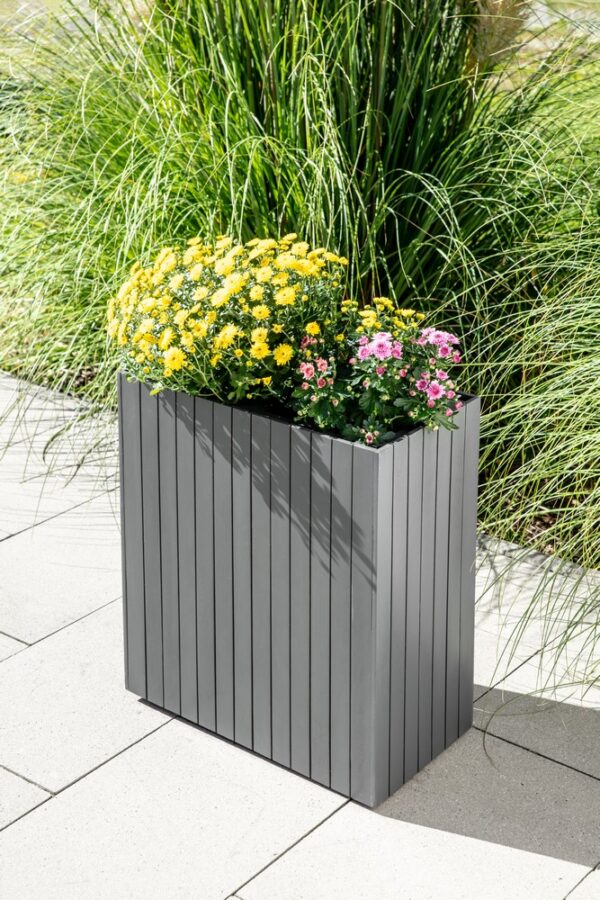 Prestige Home Living Outdoor Pflanzkübel aus Akazienholz, ca. 57 x 30 x 35 cm – Anthrazit