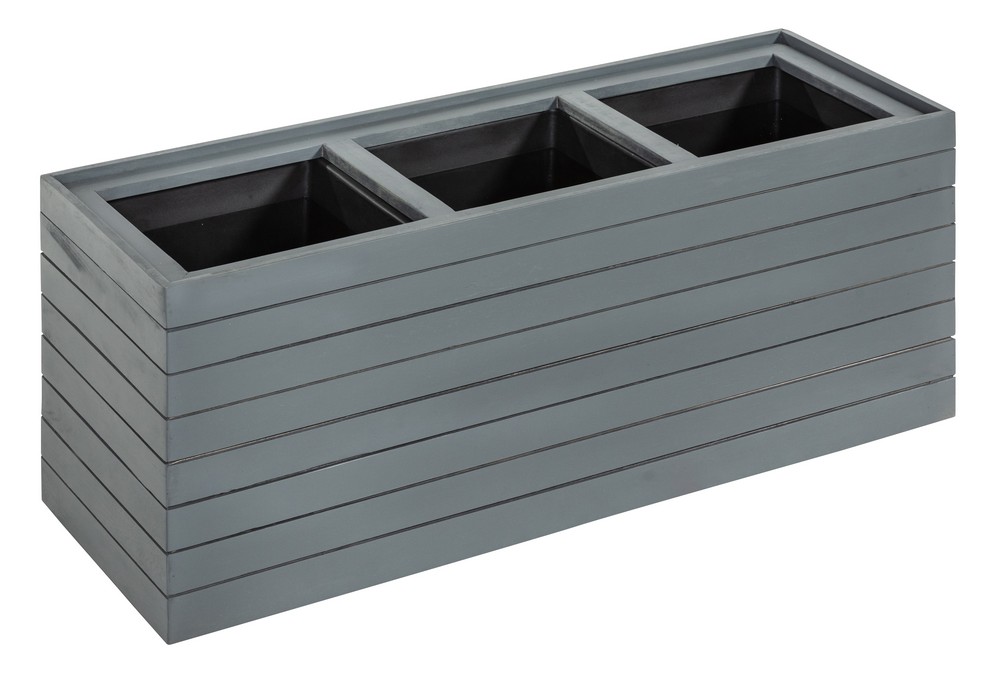 Prestige Home Living Outdoor Pflanzkübel aus Akazienholz ca. 84 x 30 x 35 cm – Anthrazit