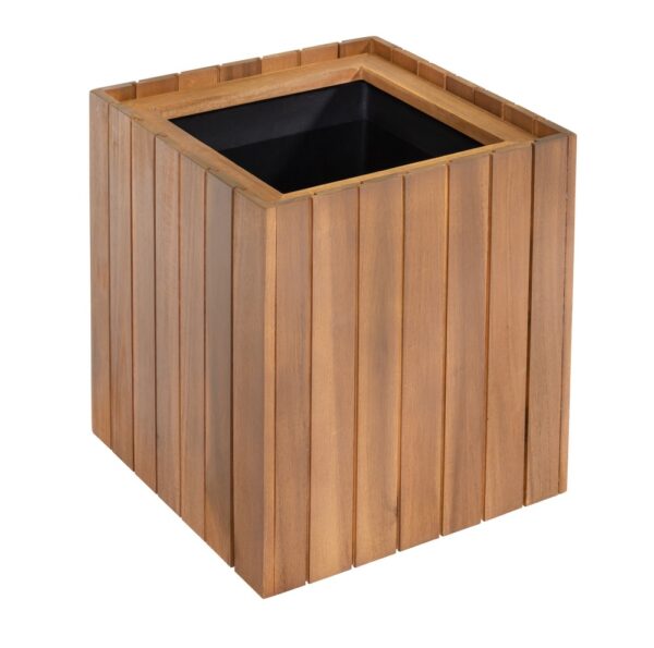 Prestige Home Living Outdoor Quadratischer Pflanzkübel aus Akazienholz, ca. 30 x 30 x 35 cm – Braun