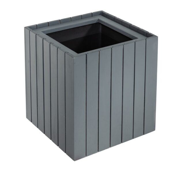 Prestige Home Living Outdoor Quadratischer Pflanzkübel aus Akazienholz, ca. 30 x 30 x 35 cm – Anthrazit