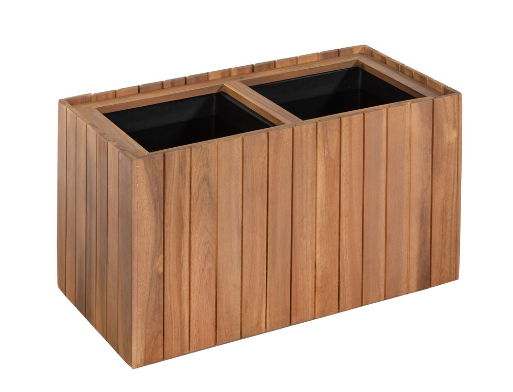 Prestige Home Living Outdoor Pflanzkübel aus Akazienholz, ca. 57 x 30 x 35 cm – Braun