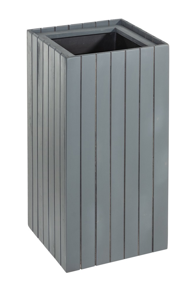 Prestige Home Living Outdoor Quadratischer Pflanzkübel aus Akazienholz, ca. 30 x 30 x 64 cm – Anthrazit