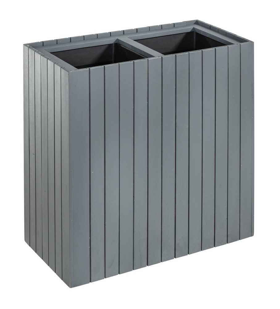 Prestige Home Living Outdoor Pflanzkübel aus Akazienholz, ca. 57 x 30 x 64 cm – Anthrazit