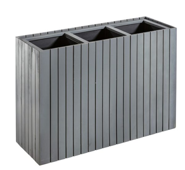 Prestige Home Living Outdoor Rechteckiger Pflanzkübel aus Akazienholz, ca. 84 x 30 x 64 cm – Anthrazit