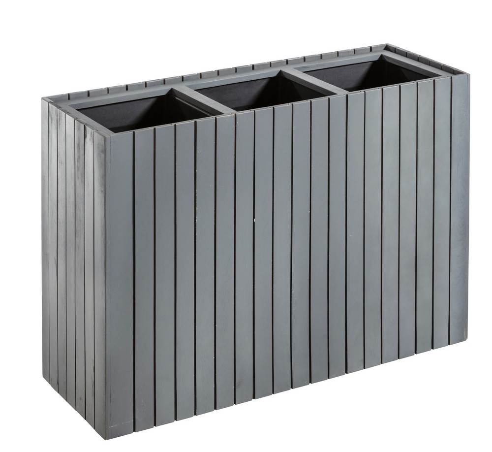 Prestige Home Living Outdoor Rechteckiger Pflanzkübel aus Akazienholz, ca. 84 x 30 x 64 cm – Anthrazit