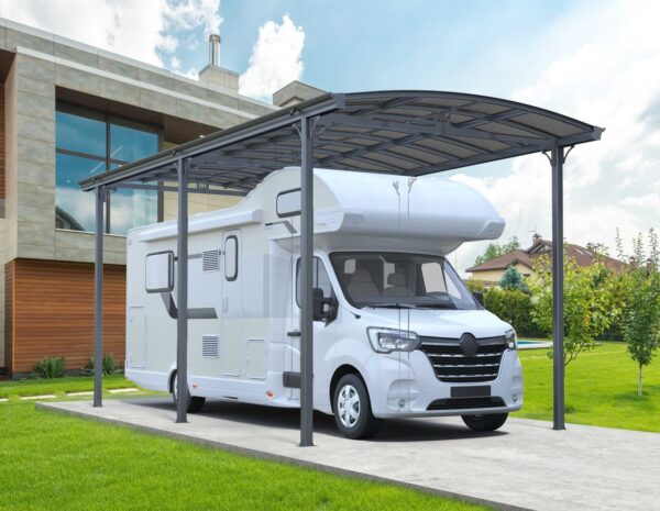GreenYard Wohnmobil Carport aus Aluminium, ca. 760 x 360 x 360 cm – Anthrazit