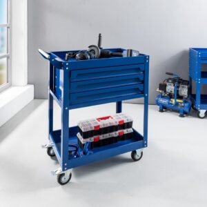 Tech-Craft Werkzeugrollwagen mit 2 Ablagen & 3 Schubladen 78x 45x 92 cm blau
