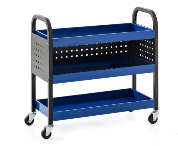 4059306128396-1 Tech-Craft Werkzeugrollwagen mit 3 Ablagen 75x 35x 66 cm blau