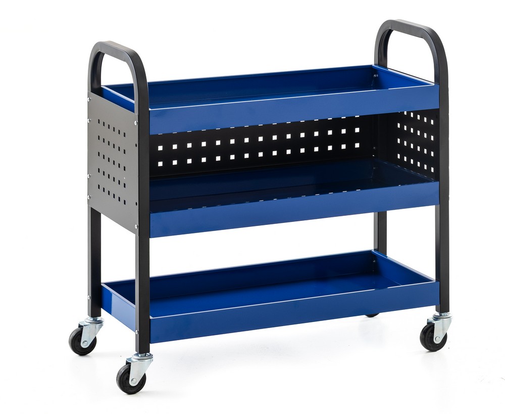 Tech-Craft Werkzeugrollwagen mit 3 Ablagen 75x 35x 66 cm blau