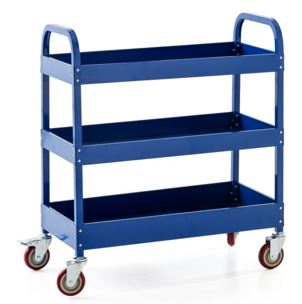 4059306128419-1 Tech-Craft Werkzeugrollwagen mit 3 Ablagen 80x 41x 78 cm blau
