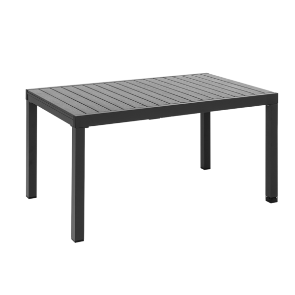 4059306128549-1 SOLAX-SUNSHINE Ausziehbarer Gartentisch aus Aluminium Polywood – Schwarz / Anthrazit