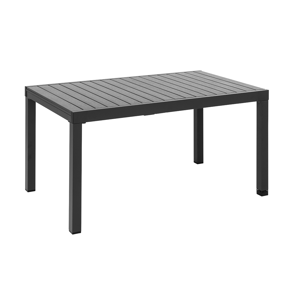SOLAX-SUNSHINE Ausziehbarer Gartentisch aus Aluminium Polywood – Schwarz / Anthrazit