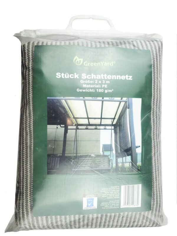 GreenYard Schattierungsnetz Sonnensegel mit UV – Schutz und luftdurchlässigem PE – Gewebe, ca. 2 x 3 m – Grün