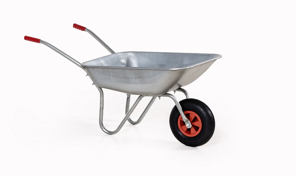 Hardin 1fachgut Schubkarre, ca. 100 kg Tragkraft, ca. 60 x 60 x 130 cm – Silber