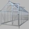 GreenYard Crystal Plus Aluminium Gewächshaus, ca. 480 x 182 x 208 cm – Silber