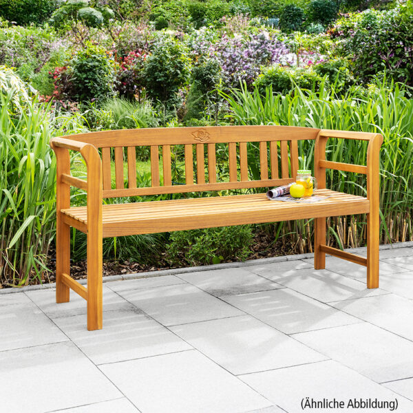 Prestige Home Living Outdoor 2 – Sitzer Gartenbank aus Akazienholz, ca. 115 x 48, 5 x 82 cm – Rose